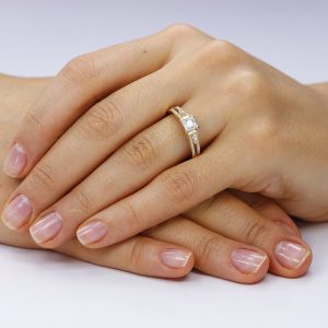 Inel de logodna argint Fancy Princess cu cristale/sant TRSR104, Corelle