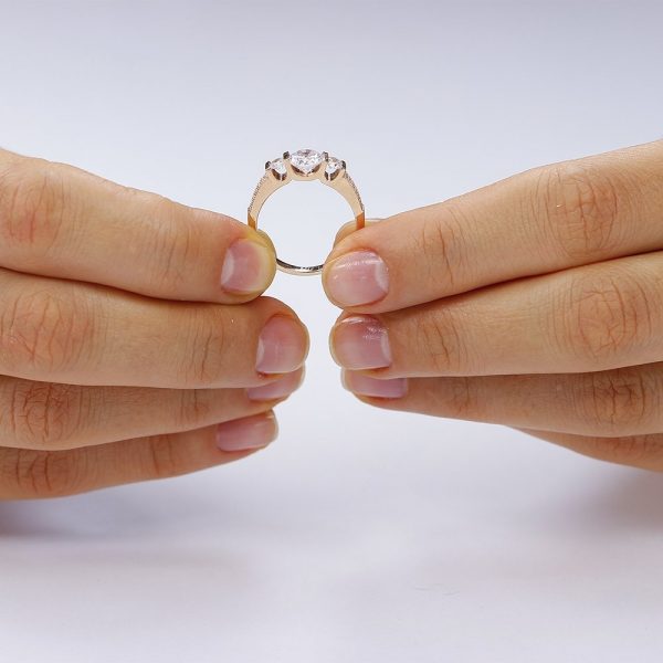 Inel de logodna argint Rose cu 3 cristale mari TRSR241, Corelle
